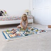 image:imageIVI Thick 3D Childrens Play Mat amp Rug in A Colorful Town Design for Kids with Soccer Field Car Park amp Roads Blue 32 x 45 inchesTraffic Blue