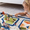 image:imageIVI Thick 3D Childrens Play Mat amp Rug in A Colorful Town Design for Kids with Soccer Field Car Park amp Roads Blue 32 x 45 inchesTraffic Blue