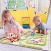 image:imageIVI Thick 3D Childrens Play Mat amp Rug in A Colorful Town Design for Kids with Soccer Field Car Park amp Roads Blue 32 x 45 inchesTraffic Green