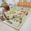 image:imageIVI Thick 3D Childrens Play Mat amp Rug in A Colorful Town Design for Kids with Soccer Field Car Park amp Roads Blue 32 x 45 inchesTraffic Green