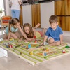 image:imageIVI Thick 3D Childrens Play Mat amp Rug in A Colorful Town Design for Kids with Soccer Field Car Park amp Roads Blue 32 x 45 inchesTraffic Green