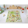 image:imageIVI Thick 3D Childrens Play Mat amp Rug in A Colorful Town Design for Kids with Soccer Field Car Park amp Roads Blue 32 x 45 inchesTraffic Green