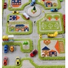 image:imageIVI Thick 3D Childrens Play Mat amp Rug in A Colorful Town Design for Kids with Soccer Field Car Park amp Roads Blue 32 x 45 inchesTraffic Green