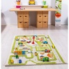 image:imageIVI Thick 3D Childrens Play Mat amp Rug in A Colorful Town Design for Kids with Soccer Field Car Park amp Roads Blue 32 x 45 inchesTraffic Green