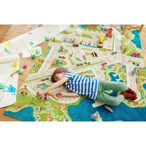 image:imageIVI Mini City 59 L x 39 W Educational Toddler Car Play Mat Rug for Bedroom Kids Den or Playroom71 x 525 inches Rectangular